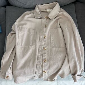 Jean jacket, color beige, size S (oversized)